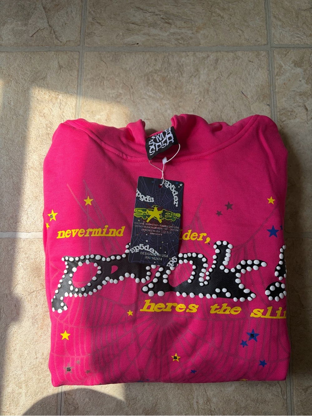 Pink sp5der punk hoodie